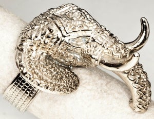 Image of Indian Elephant - White Bronze Ring