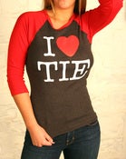Image of I LOVE TIE Raglan Girls Shirt American Apparrel