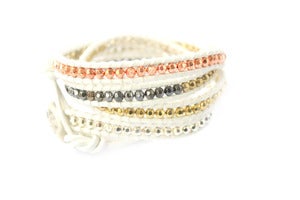 Image of FROST Multi Metals Leather Wrap Bracelet