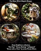 Image of Nosy Neighbors Collection: Cat Plates by artist Persis Weirs (FF)