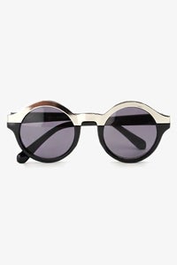 Image of Round Abby Metal Accent Sunglasses 