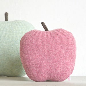 Image of Apple shaped cushion - small size color red