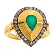 Image of  Kara Ackerman <i> Alice Rose <i/> Emerald and Diamond Ring