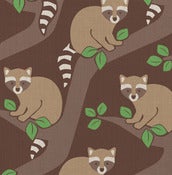 Image of raccoons fabric strike off