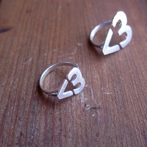 Image of Small version - I Heart You <3 Hear Ring - Handmade Silver Ring