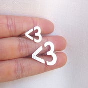 Image of Small version - I Heart You <3 Hear Ring - Handmade Silver Ring