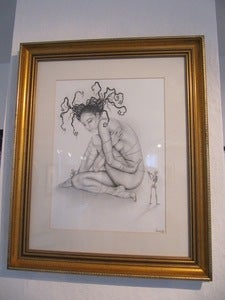 Image of "The Abstract Convention" framed criterium on drawing paper original by Liliwenn