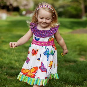 Ruffle Neck Dress Pattern - The Daydreamer Dress for Girls 2-10 Image of Ruffle Neck Dress Pattern - The Daydreamer Dress for Girls 2-10