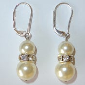 Image of Pearl Drop Earrings Sterling Silver Leverback