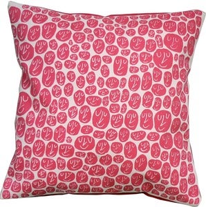 Image of Happy Cushion - raspberry