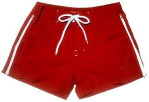 Image of Solid Colored Board Shorts with Zipper