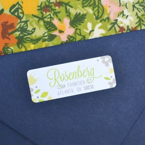 Image of Family Flowers Return Address Labels