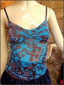 Image of Blue/Brown Pattern Top