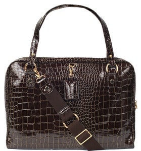 Image of Paula - Faux Croc Leather in Brown