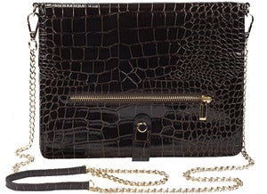 Image of Polly - Faux Croc Leather in Brown