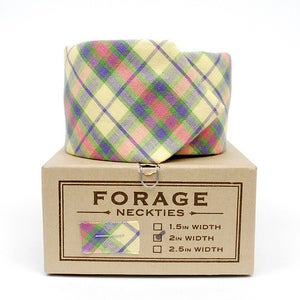 Image of yellow plaid {necktie}