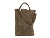 Image of Briefcase in Sepia Brown Waxed Canvas