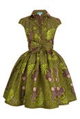 Image of Green & Brown Shirt Dress