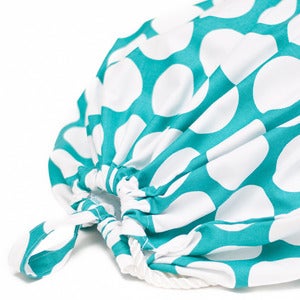 Image of Extra Large Laundry Bag for Dorm and Travel : Teal with White Polka Dots