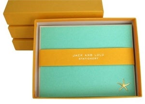 Image of JACK & LULU STARFISH GOLD FLAT NOTECARDS
