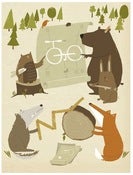 Image of ANIMALS DESIGNING A BIKE print