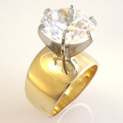 Image of Wide Band Ring in 14k Gold with 7ct. CZ