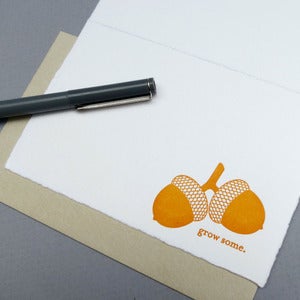 Image of grow some letterpress card