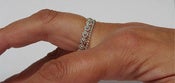 Image of Sterling silver daisy chain stackable wedding rings & silver dotted band
