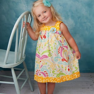 Image of Square Neck Top and Dress Pattern - Girls Dress or Jumper