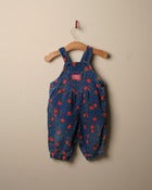 Image of c. 1980s cord floral dungarees