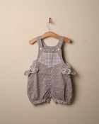 Image of c. 1980s floral and check print romper