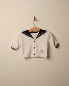 Image of SALE c. 1980s velour sailor style top