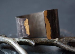 Image of Asymmetrical Keum Boo Cuff Bracelet