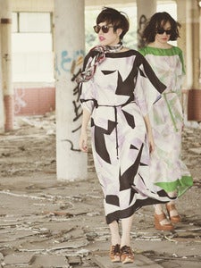 Image of Water Color Crystal kaftan (Black)