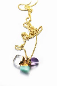 Image of Miniature Triple Tumbled stone Charm pendant  Healing, Calming, Confidence