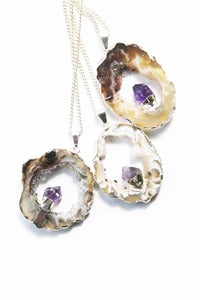 Image of ORCHID Miniature Amethyst & Geode Pendant