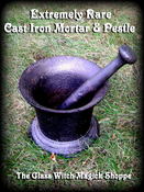 Image of Extremely Rare LARGE Antique Cast Iron Mortar & Pestle