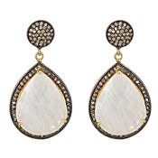 Image of " New " Kara Ackerman <i> Alice Rose <i/> Moonstone and Diamond Earring