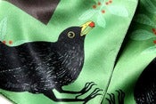 Image of Blackbird & Earthworms Silk Scarf