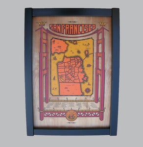Image of san francisco map - framed