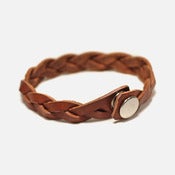 Image of Leather Braided Bracelet - Almond