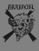 Image of Brainoil T-shirt, Jake Keeler artwork, gray with black ink