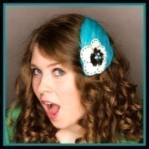 Image of "Pearly Blue Love You Too!" Feather Fascinator