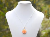 Image of Simple Peach Rose and White Swarovski Pearl Bridesmaids Necklace - NC002