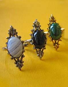 Image of Olivia Ring in Carnelian, Malachite, Onyx or Agate