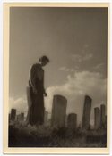 Image of ZOMBIE WOMAN IN A CEMETERY VINTAGE  PHOTO