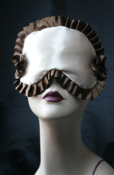 Image of EMILINE Satin Sleeping mask in cream and chocolate with Swarvoski Crystals 