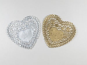 Image of Mini Metallic Heart Doilies