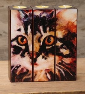 Image of 'Stray Hairs' Tea Light Triptych