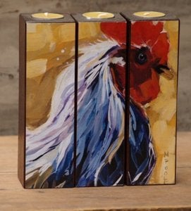 Image of 'Feather' Tealight Triptych